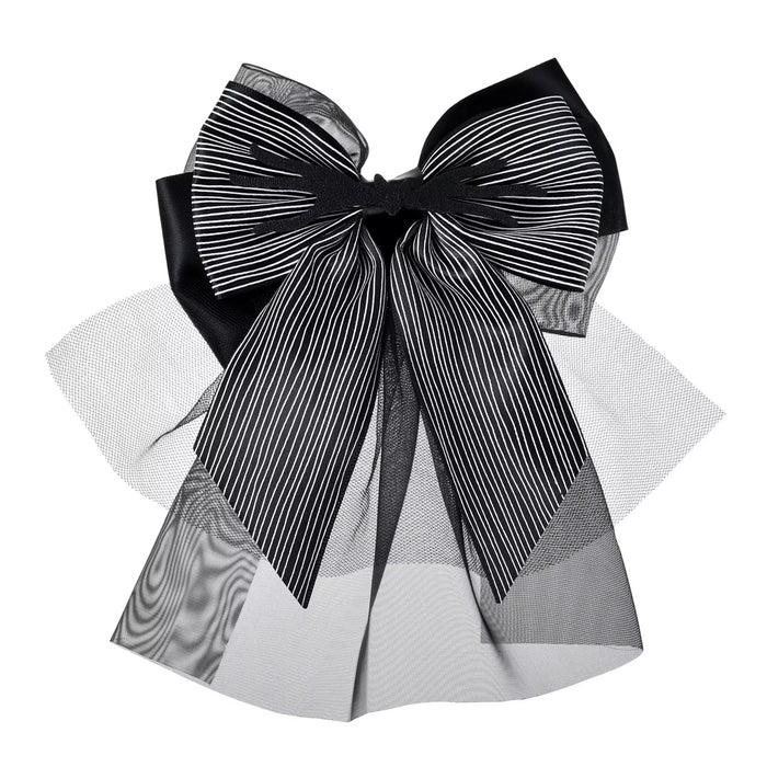 JDS -  2025 Tim Burton's The Nightmare Before Christmas x Jack Skellington Triple Ribbon Hair Clip Badge (Release Date: Sept 16, 2025)