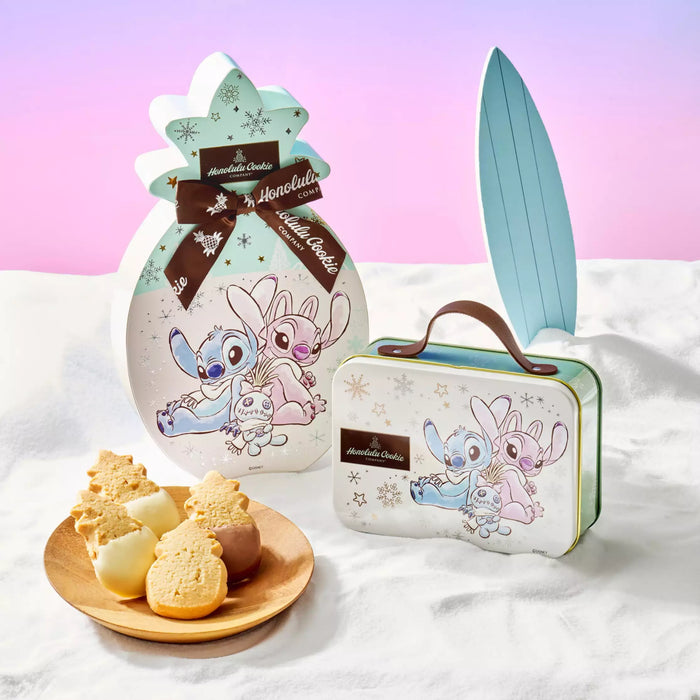 JDS - Honolulu Cookie Company Stitch, Angel, and Scrump Cookies in a Trunk Tin (Snowflake) (Release Date: Dec 2, 2025)