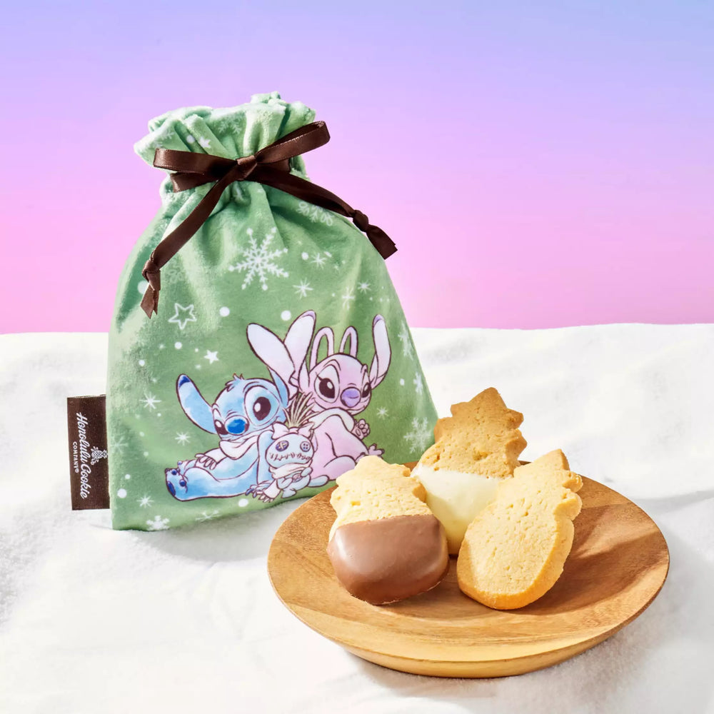 JDS - Honolulu Cookie Company - Stitch, Angel, and Scrump Cookies in a Drawstring Bag (Snowflake) (Release Date: Dec 2, 2025