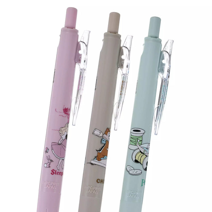 JDS - Chip & Dale, Tinker Bell, and Princess Aurora Story Sarasa Clip 0.5 Gel Ballpoint Pen Set