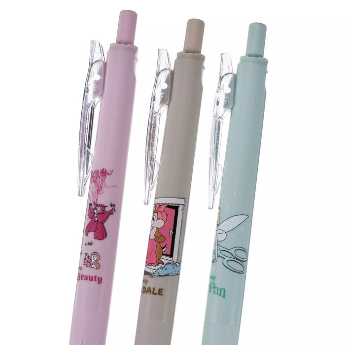 JDS - Chip & Dale, Tinker Bell, and Princess Aurora Story Sarasa Clip 0.5 Gel Ballpoint Pen Set