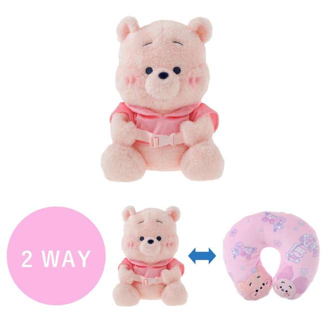 JDS - 2026 Sakura Collection x Winnie the Pooh & Piglet 2-Way Neck Pillow (Release Date: Jan 13, 2026)