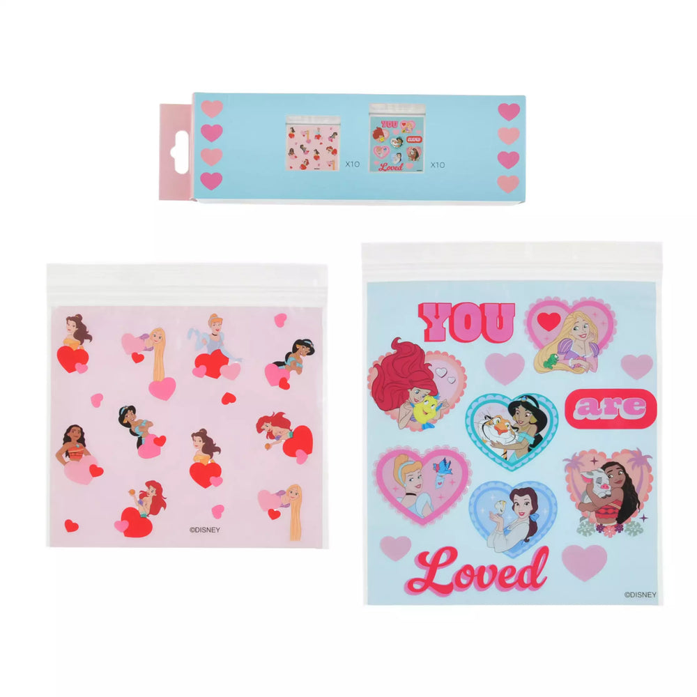 JDS - Disney Character Princess Heart Pattern Zipper Bag