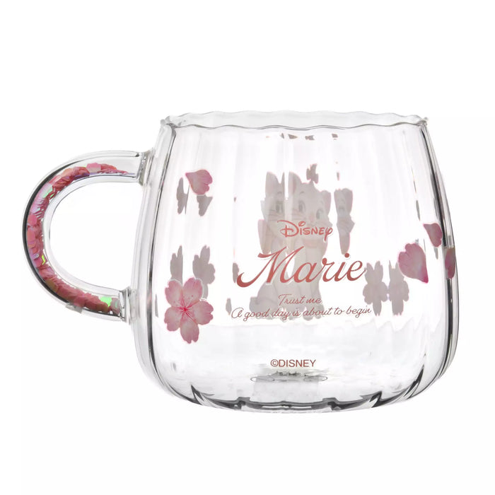 JDS - 2026 Drinkware & Bottle Collection x Marie The Aristocats Mug, Heat-Resistant Glass, Flower, Watercolor, Sakura (Release Date: Jan 20, 2026)