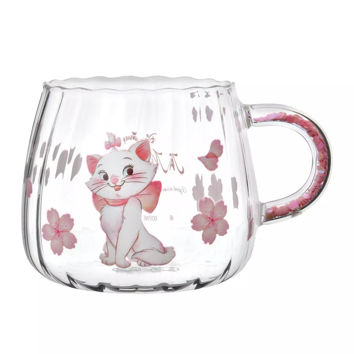 JDS - 2026 Drinkware & Bottle Collection x Marie The Aristocats Mug, Heat-Resistant Glass, Flower, Watercolor, Sakura (Release Date: Jan 20, 2026)