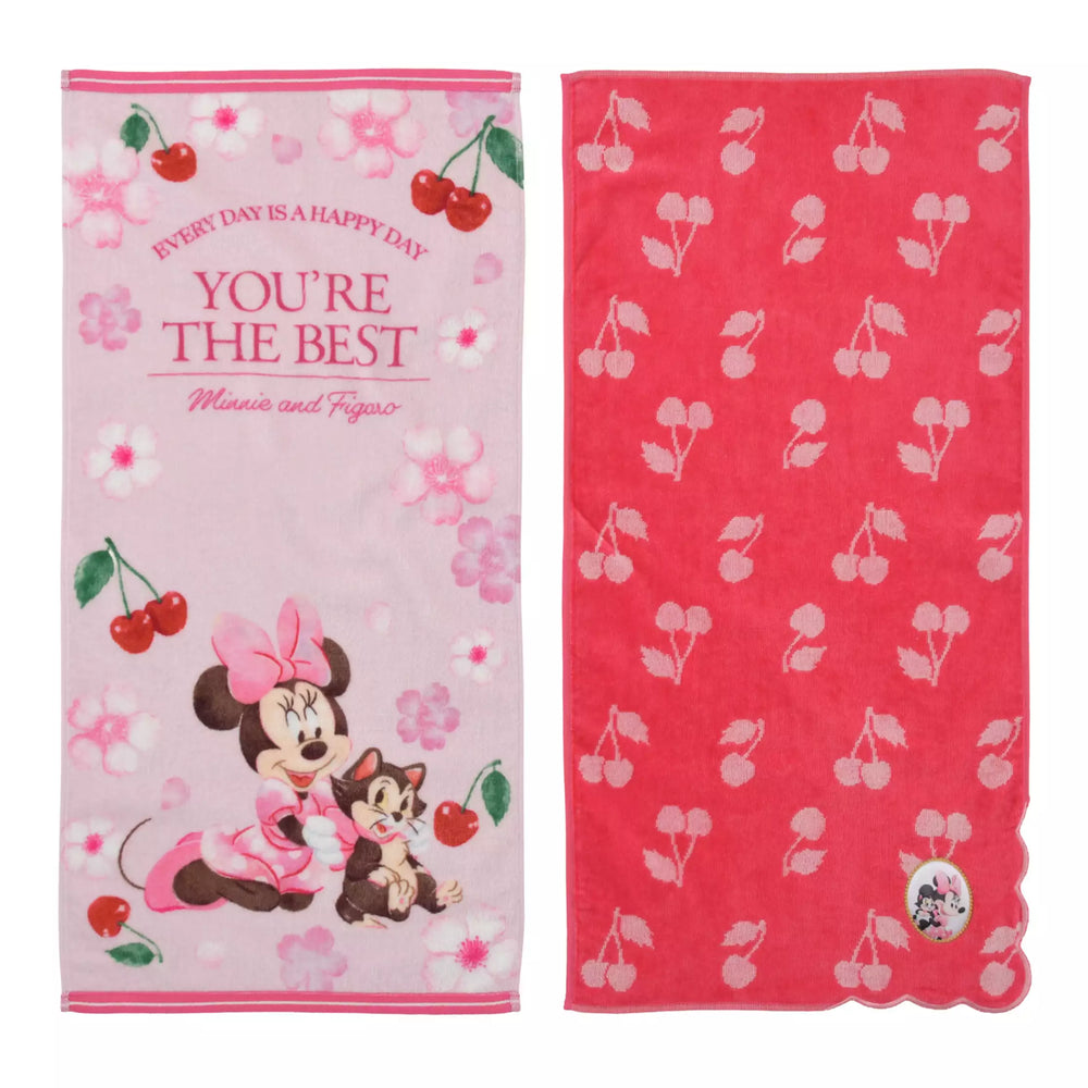 JDS - 2026 Sakura Collection x Minnie & Figaro Face Towel Set of 2 Sakura, Watercolor (Release Date: Jan 13, 2026)