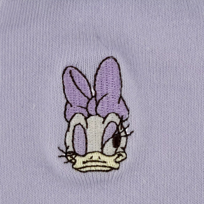 JDS - Daisy Duck Socks, Mellow Face Embroidery, Purple, Sizes 23-25
