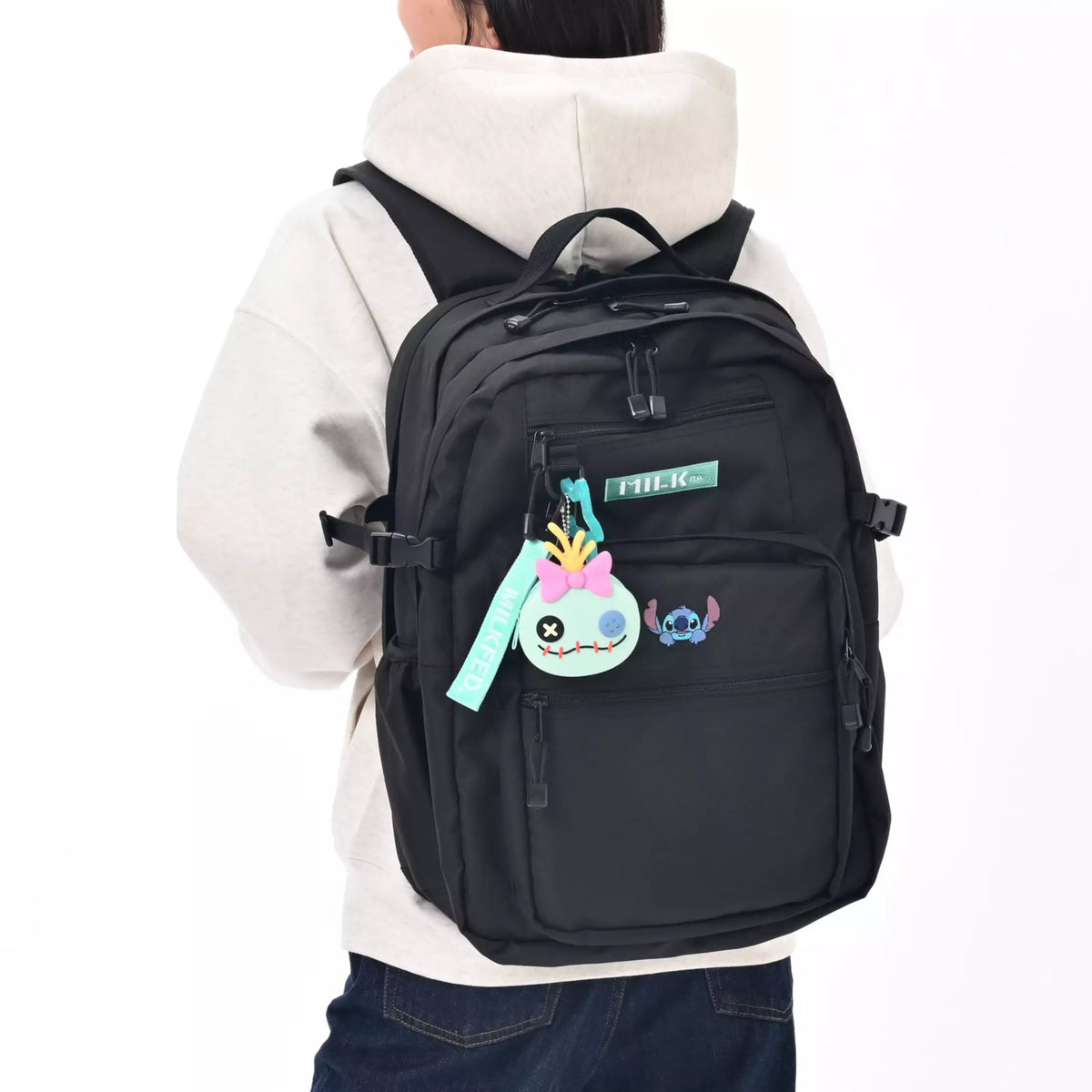 JDS - [MILKFED.] Stitch & Scrump Backpack, 32L, with Charm, Pouch