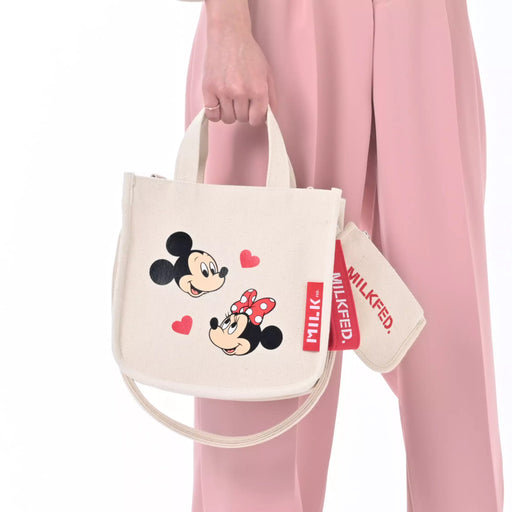 JDS - [MILKFED.] Mickey & Minnie Mouse Tote Bag, 2-Way, with Charm and Pouch (Release Date: Feb 10, 2026)
