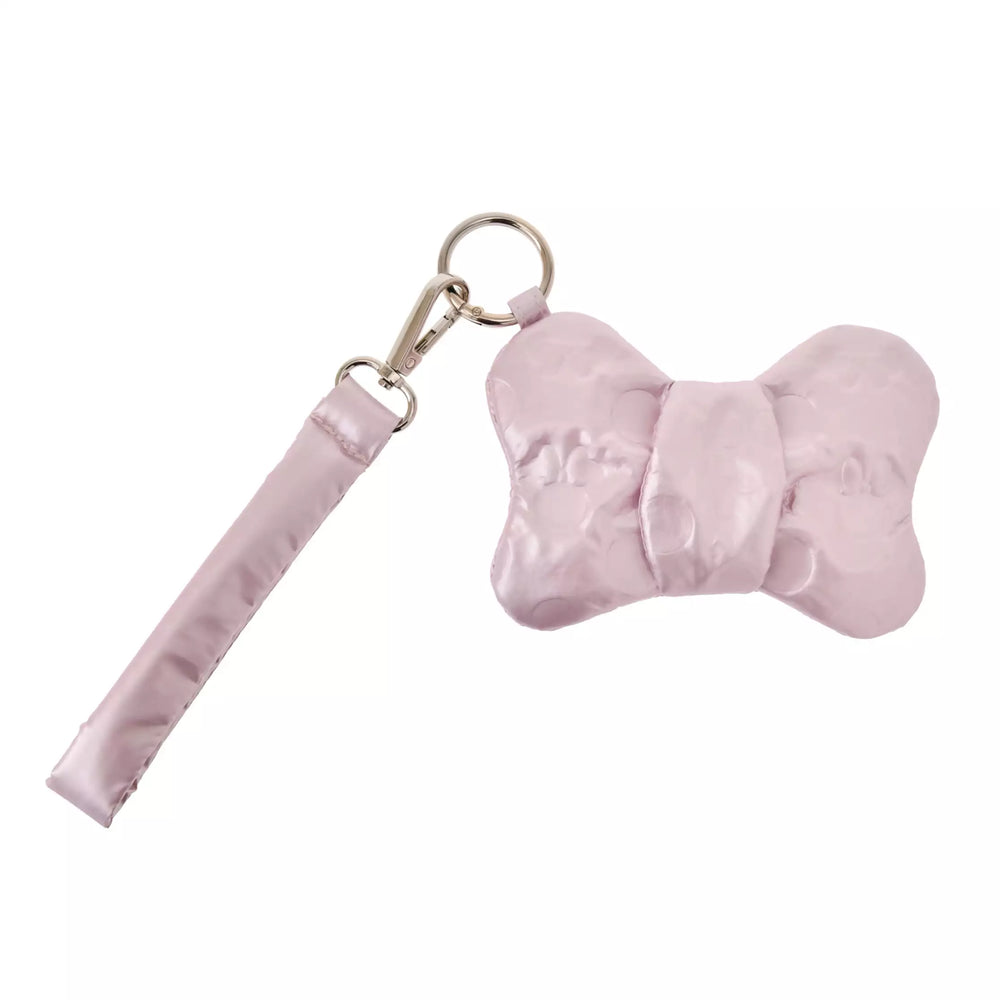 JDS - Minnie Mouse Flat Pouch with Carabiner and Hand Strap, Soft Metallic Embossed