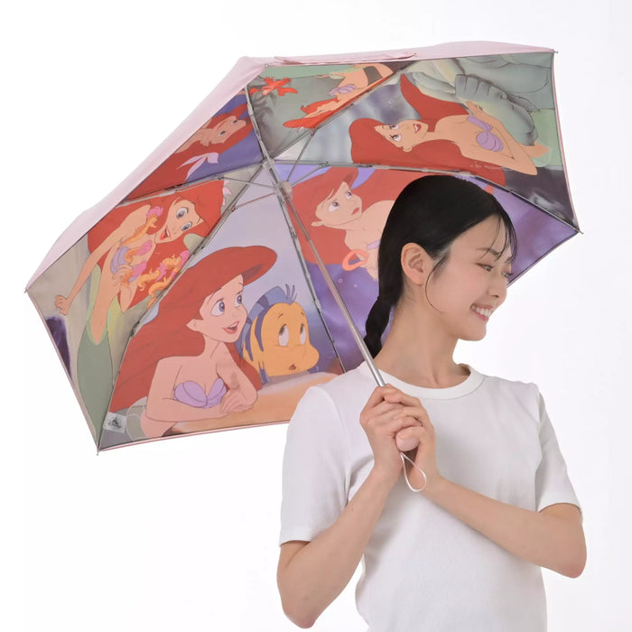 JDS - 2026 SHINY DAY x Ariel, Flounder, and Sebastian Folding Umbrella, Suitable for both sunny and rainy days, with pouch included