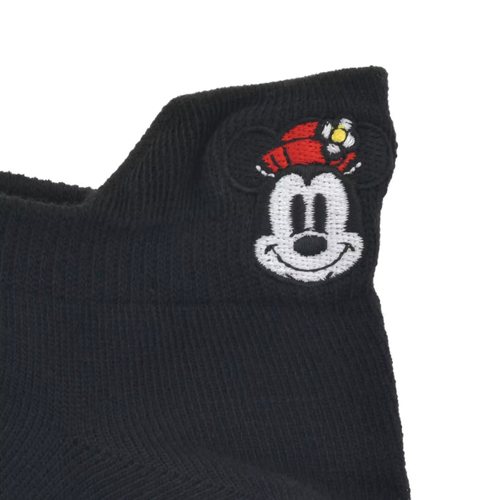 JDS - 2026 Minnie Mouse Ankle Socks, Pop-Out Face Embroidery, Asymmetrical, Sizes 23-25