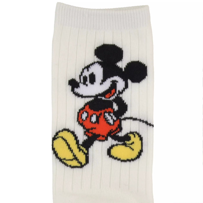 JDS - 2026 Mickey Mouse Socks, Back Design, White, Sizes 23-25