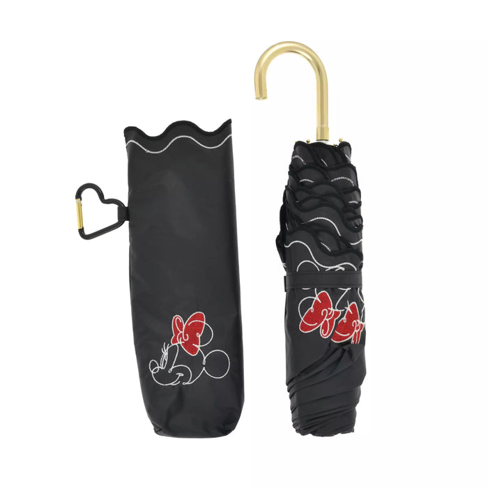 JDS - 2026 SHINY DAY x Minnie Folding Umbrella, Suitable for Both Sunny and Rainy Days, with Carabiner