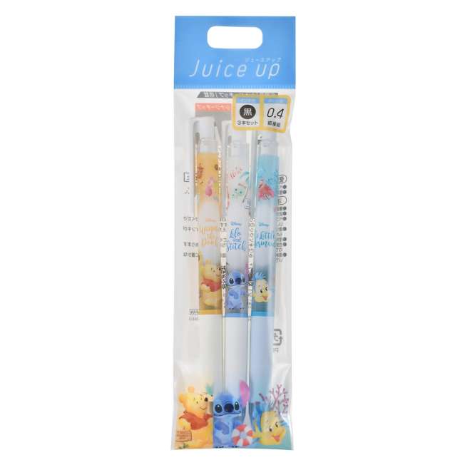 JDS - 2026 Disney Character Suisai Icon Juice Up 0.4 Gel Ink Ballpoint Pen Set of 3