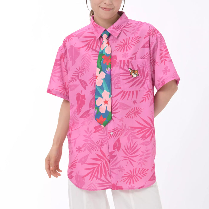 JDS - 2026 Zootopia 2 Tropical Collection x Nick Wilde Short-Sleeve Shirt with Tie, Pink for Adults (Release Date: Aug 3, 2026)