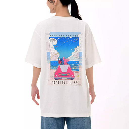 JDS - 2026 Stitch and Angel's Summer Vacation Artwork Collection x Stitch & Angel Short-Sleeve T-Shirt, Color White For Adults (Release Date: Jul 13, 2026)
