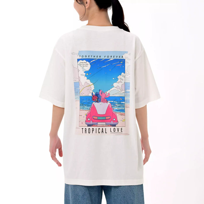 JDS - 2026 Stitch and Angel's Summer Vacation Artwork Collection x Stitch & Angel Short-Sleeve T-Shirt, Color White For Adults (Release Date: Jul 13, 2026)