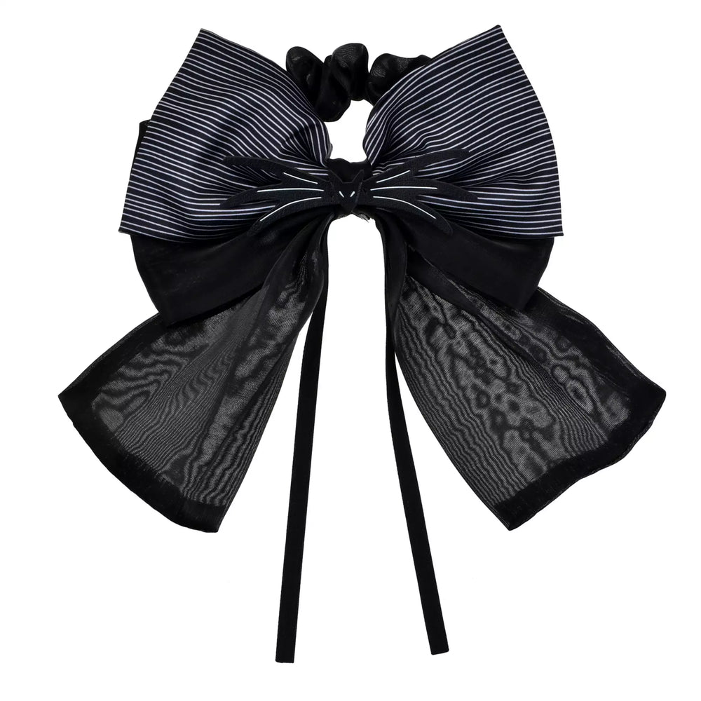 JDS - 2026 Tim Burton's Nightmare Before Christmas Collection x Jack Skellington Big Ribbon Pattern Hair Scrunchie (Release Date: Sep 7, 2026)