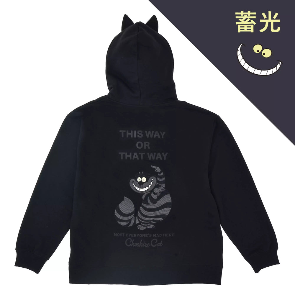 JDS - 2026 Alice in the Wonderland Cheshire Cat Collection x Cheshire Cat Glow-in-the-Dark, Black Long-Sleeved Zip Hoodie for Adults (Release Date: Oct 16, 2026)