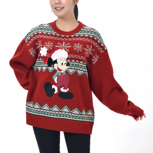 JDS - 2026 Disney Christmas x Mickey Mouse Long-Sleeve Sweater, Red for Adults (Release Date: Nov 3. 2026)