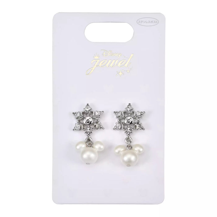 JDS - 2026 Disney Christmas x Mickey Mouse Earrings with Snowflake & Pearl Icon (Release Date: Nov 3, 2026)