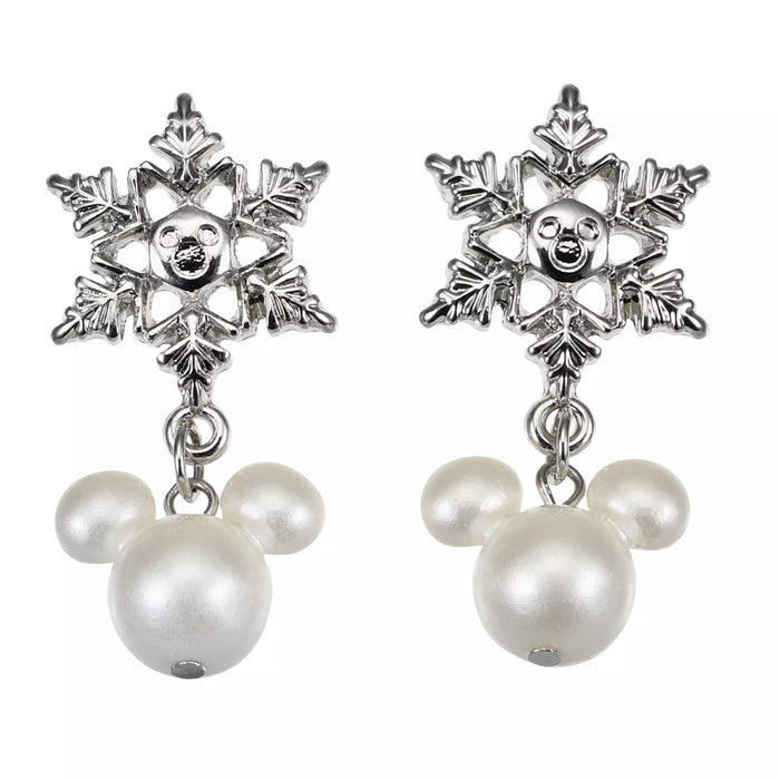 JDS - 2026 Disney Christmas x Mickey Mouse Earrings with Snowflake & Pearl Icon (Release Date: Nov 3, 2026)