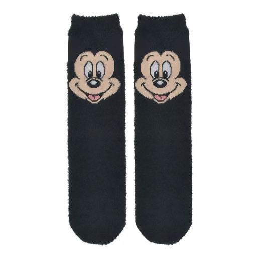 JDS - 2026 Mickey Mouse Fluffy Face Socks, Black, Sizes 23-25