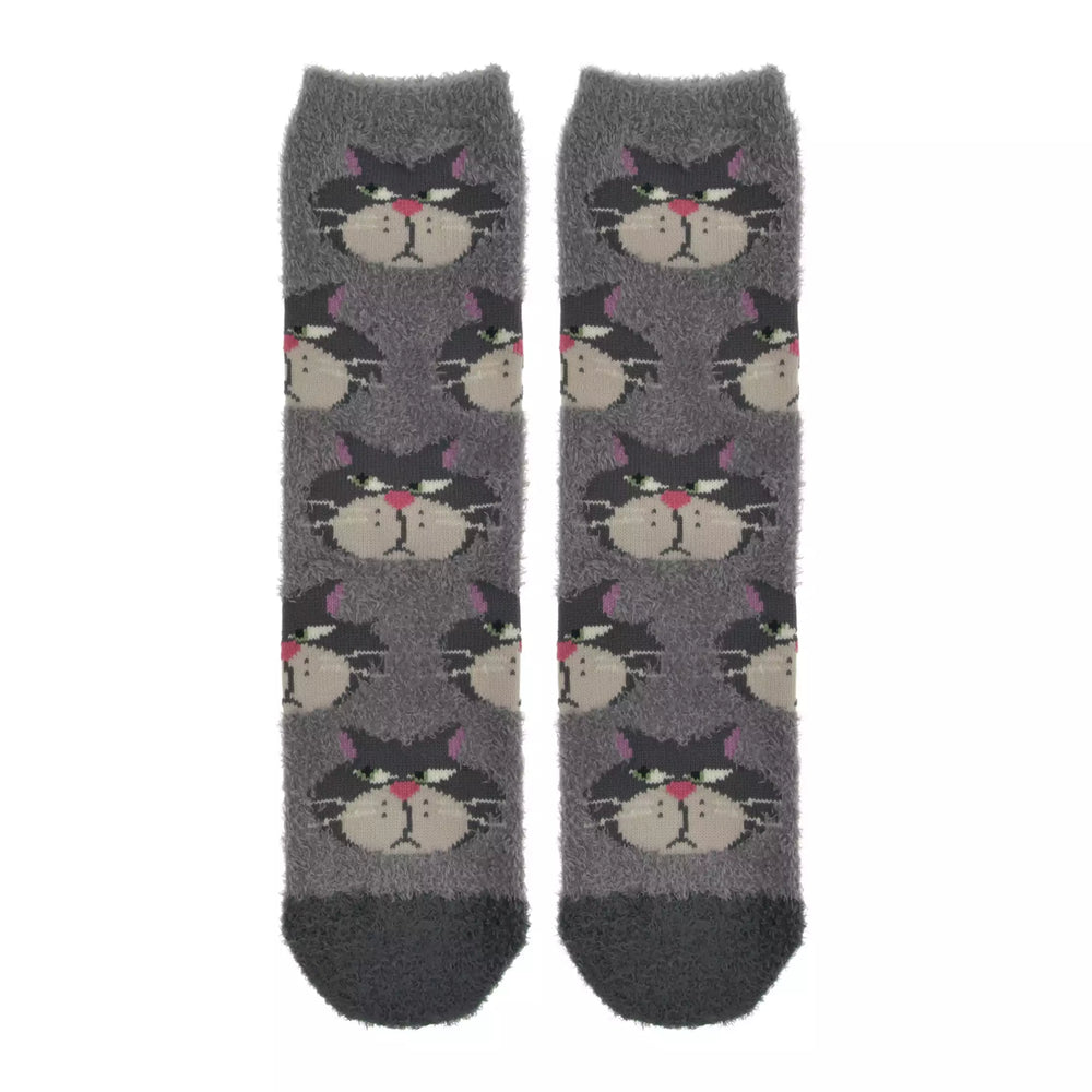 JDS - 2026 Lucifer Socks, Face Fluffy, Gray, Sizes 23-25