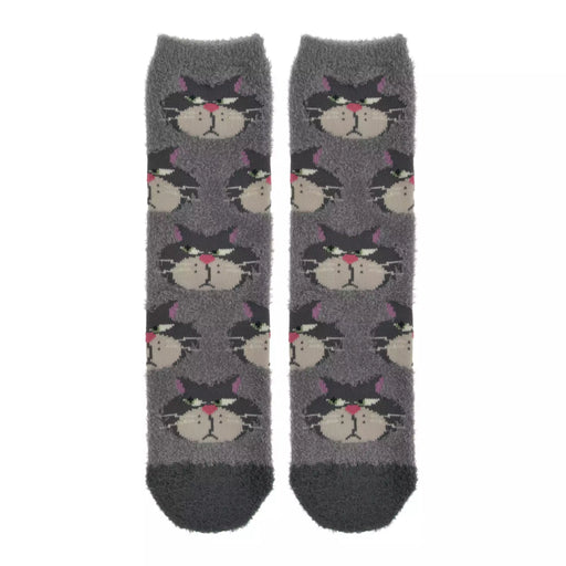 JDS - 2026 Lucifer Socks, Face Fluffy, Gray, Sizes 23-25