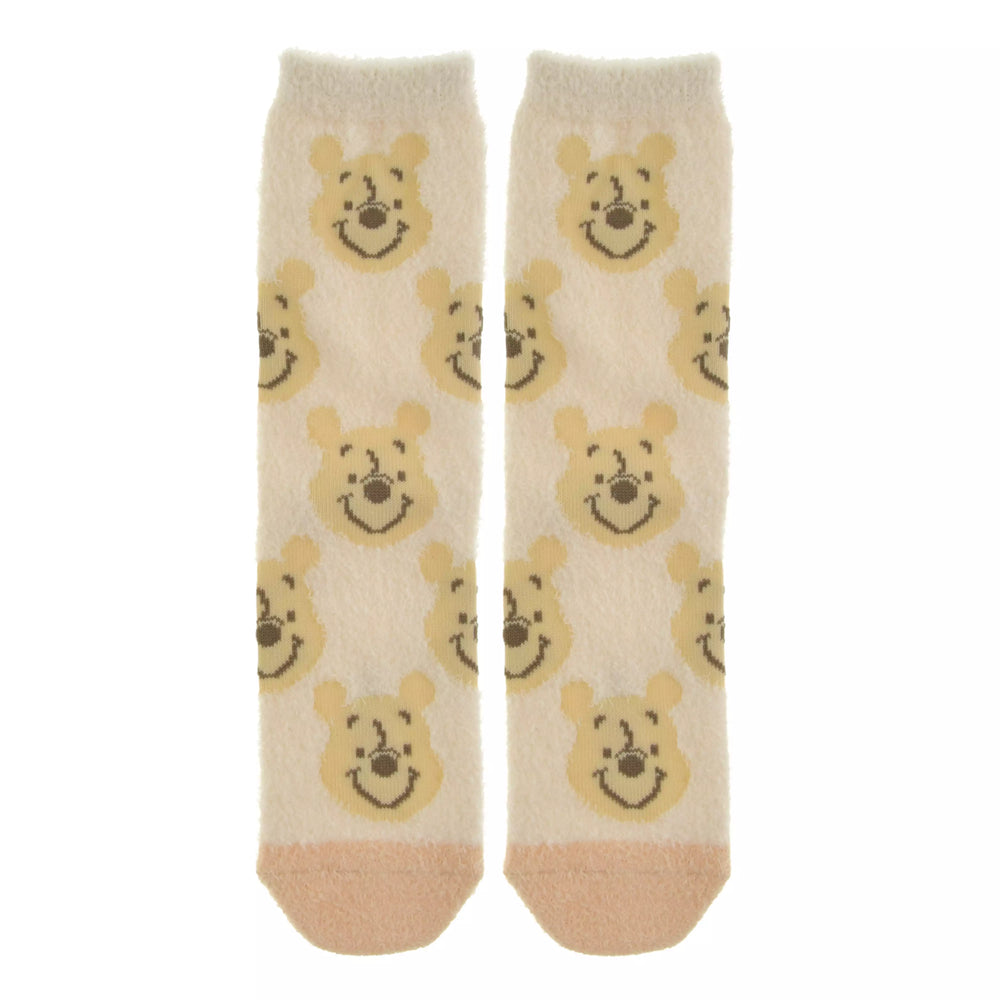 JDS - 2026 Winnie the Pooh socks, fluffy face design, sizes 23-25