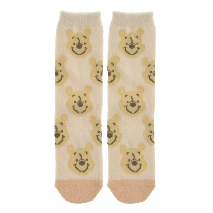 JDS - 2026 Winnie the Pooh socks, fluffy face design, sizes 23-25