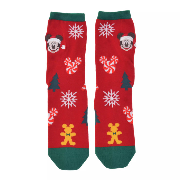 JDS - 2026 Disney Christmas x Mickey Mouse socks, Christmas pattern, face embroidery, red, sizes 23-25 (Release Date: Nov 3, 2026)