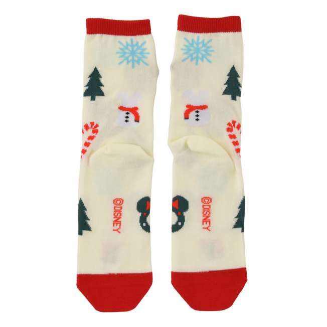 JDS - 2026 Disney Christmas x Minnie Mouse Christmas Pattern Socks with Face Embroidery, White, Sizes 23-25 (Release Date: Nov 3, 2026)