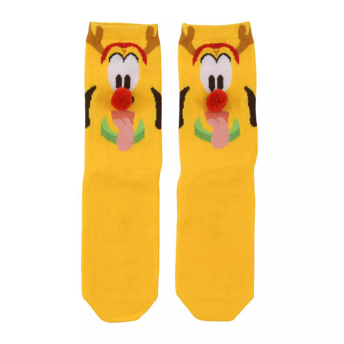 JDS - 2026 Disney Christmas x Pluto Socks, Face Reindeer, Christmas, Yellow, Sizes 23-25 (Release Date: Nov 3, 2026)