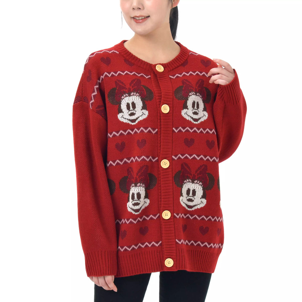 JDS - 2026 Knit Collection x Minnie Mouse Long-Sleeve Cardigan for Adults Color: Red (Release Date: Nov 3, 2026)