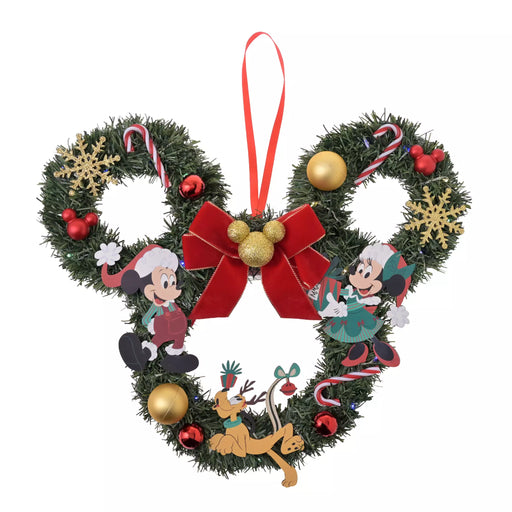 JDS - 2026 Disney Christmas x Mickey, Minnie, and Pluto Light-Up Wreath (Release Date: Nov 3. 2026)
