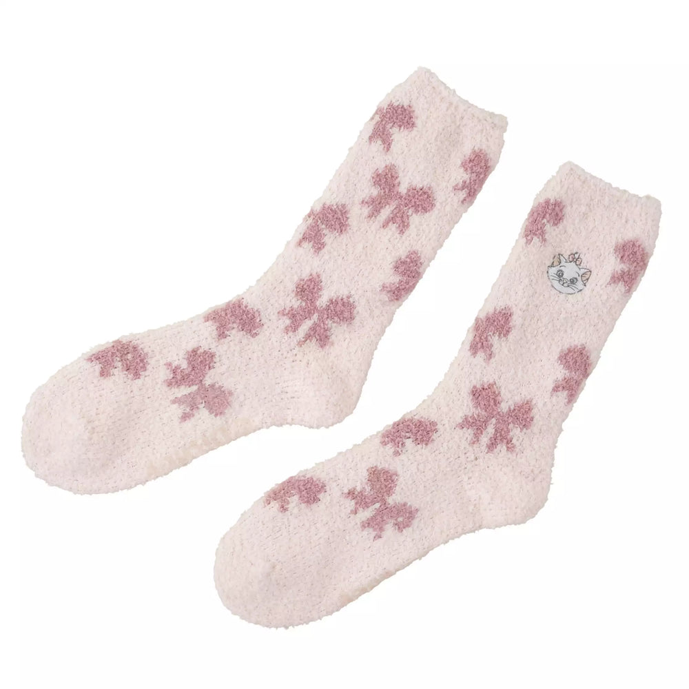 JDS - 2026 Warm Goods x Marie Aristocats Room Socks with Ribbon Pattern and Face Embroidery (Release Date: Oct 27, 2026)