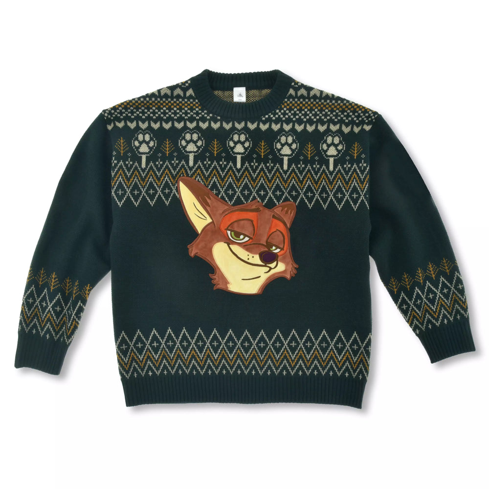 JDS - 2026 Knit Collection x Nick Wilde Long-Sleeve Sweater for Adults Color: Green (Restock Date: Nov 3, 2026)