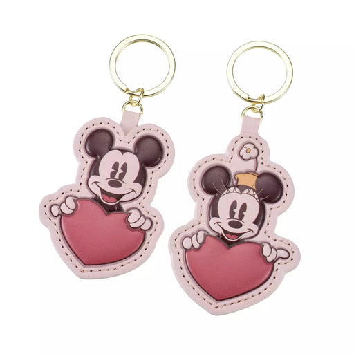 JDS - Mickey & Minnie Mouse Heart Leather Style Keychain Set (Release Date: Sept 29)