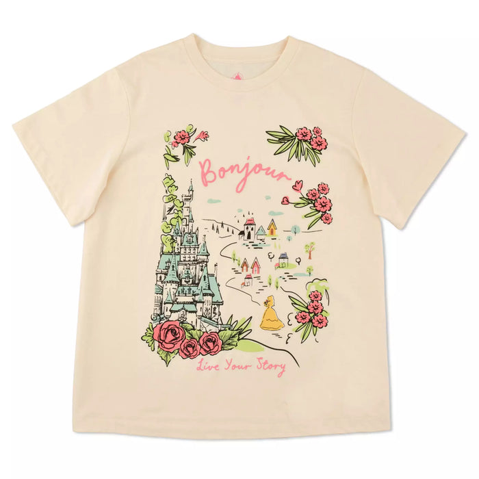 JDS - Princess Destinations Collection x Belle White Short Sleeve T-Shirt For Adults (Release Date: Mar 5)