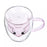 JDS - Marie Fashionable Cat Face Heat Resistant Double Wall Glass Mug