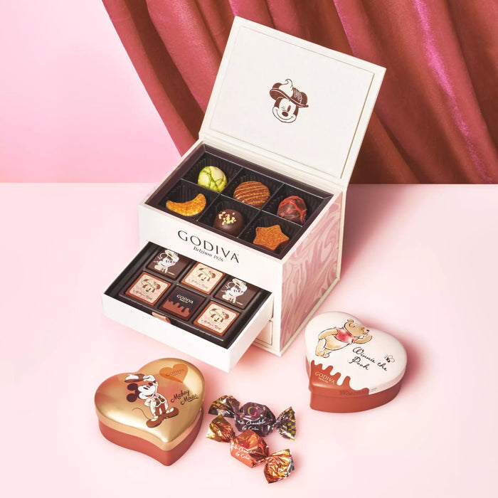 JDS - Disney Valentine 2024 x [GODIVA] Winnie the Pooh Chocolate G Cube  Assortment Mini Heart Can (Release Date: Jan 5)