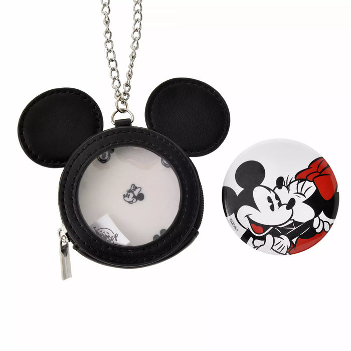 JDS - Health＆Beauty Tool x Mickey & Minnie Mouse Black "Clear Window" Pouch with Mirror (Release Date: Feb 6)