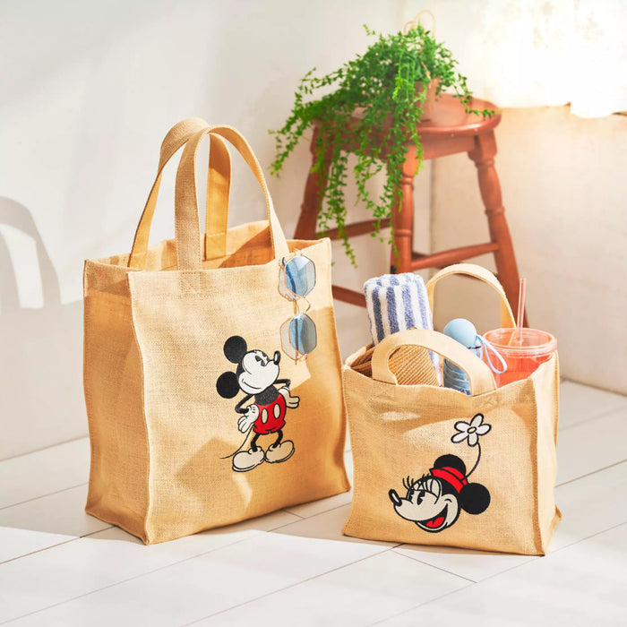 JDS - Mickey Mouse Embroidery Linen Tote Bag (Size M)