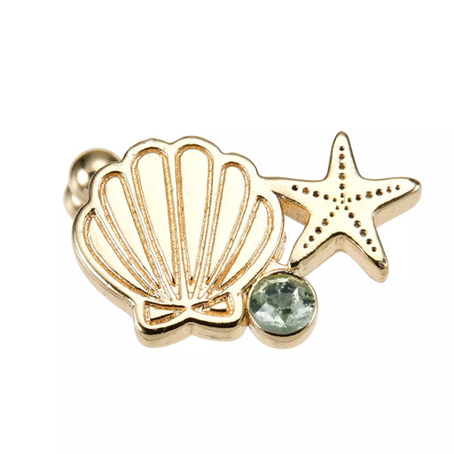 JDS - Little Mermaid Seashell & Stone Ear Cuff