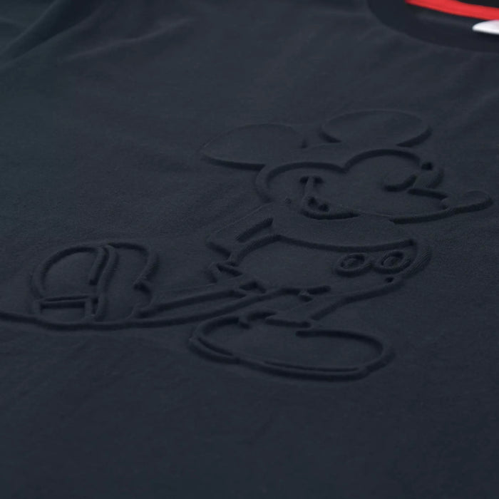 JDS - MAGICAL LABEL Collection x Mickey Mouse "Standing Pose" Short Sleeve Embossed Black T Shirt For Adults