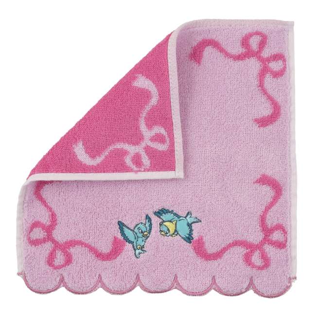 JDS - Scallop Ribbon x Cinderella Blue Bird Mini Towel