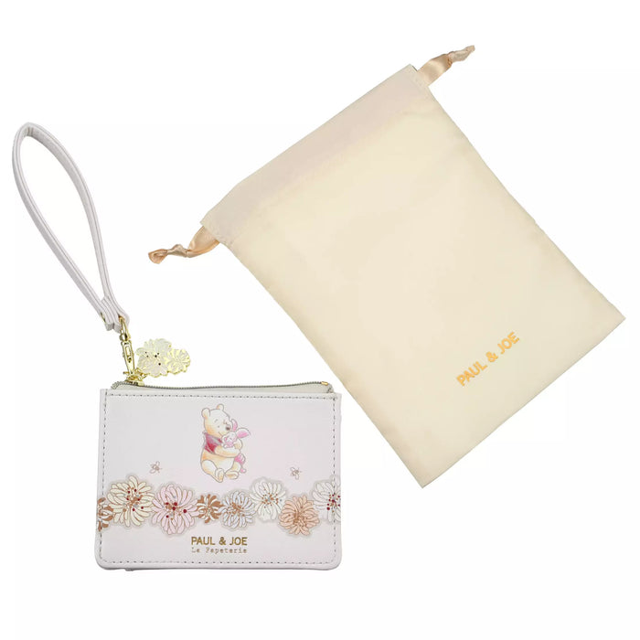 JDS - [PAUL & JOE La Papeterie] Winnie the Pooh & Piglet commuter pass case with drawstring pouch, chrysanthemum (Release Date: Feb 25, 2025)
