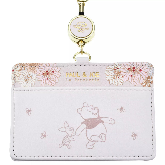 JDS - [PAUL & JOE La Papeterie] Winnie the Pooh & Piglet ID card case, reel type, with drawstring pouch, chrysanthemum (Release Date: Feb 25, 2025)
